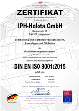 Zertifikat ISO 9001 von 2008